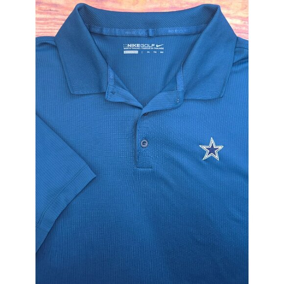 Dallas Cowboys Nike Golf Mens Blue Polo Shirt XXL - Picture 4 of 9